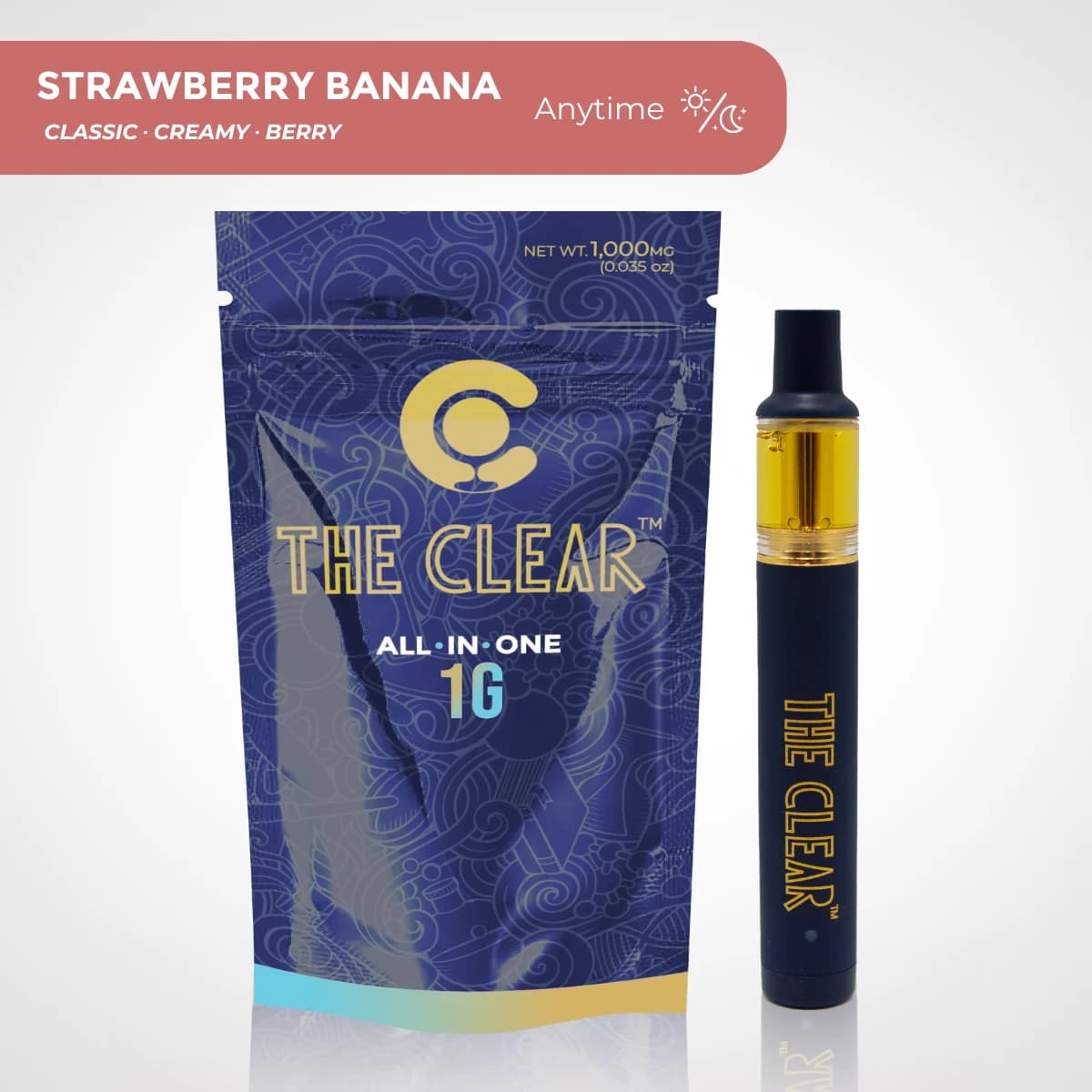 The Clear Original All in One Disposable 1000mg | Strawberry Banana