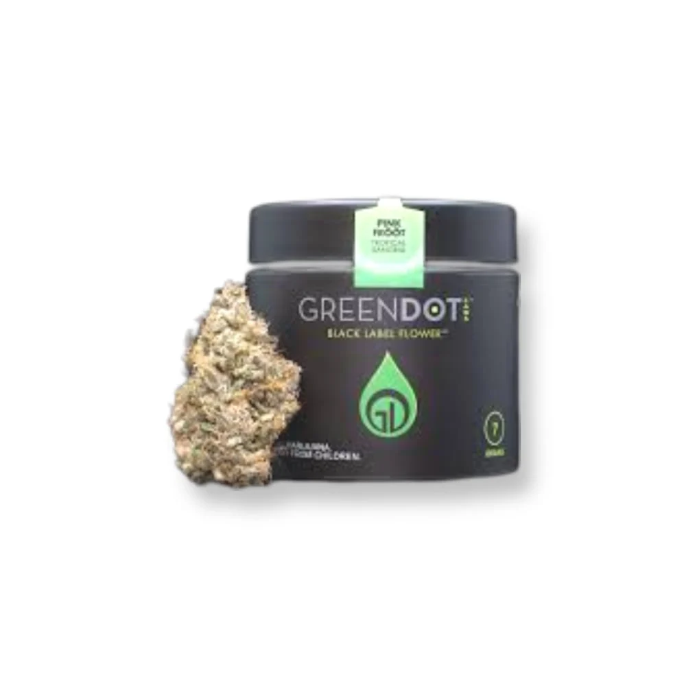 Green Dot Black Label Flower Jar