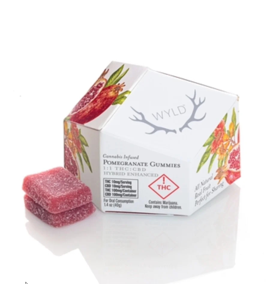 WYLD Gummies: Pomegranate Hybrid 1:1 100mg