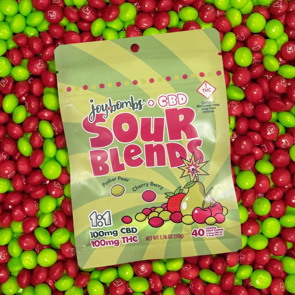 Joy Bombs + CBD 1:1 Sour Blends - 100mg THC (40pk / 2.5mg THC & 2.5mg CBD ea)
