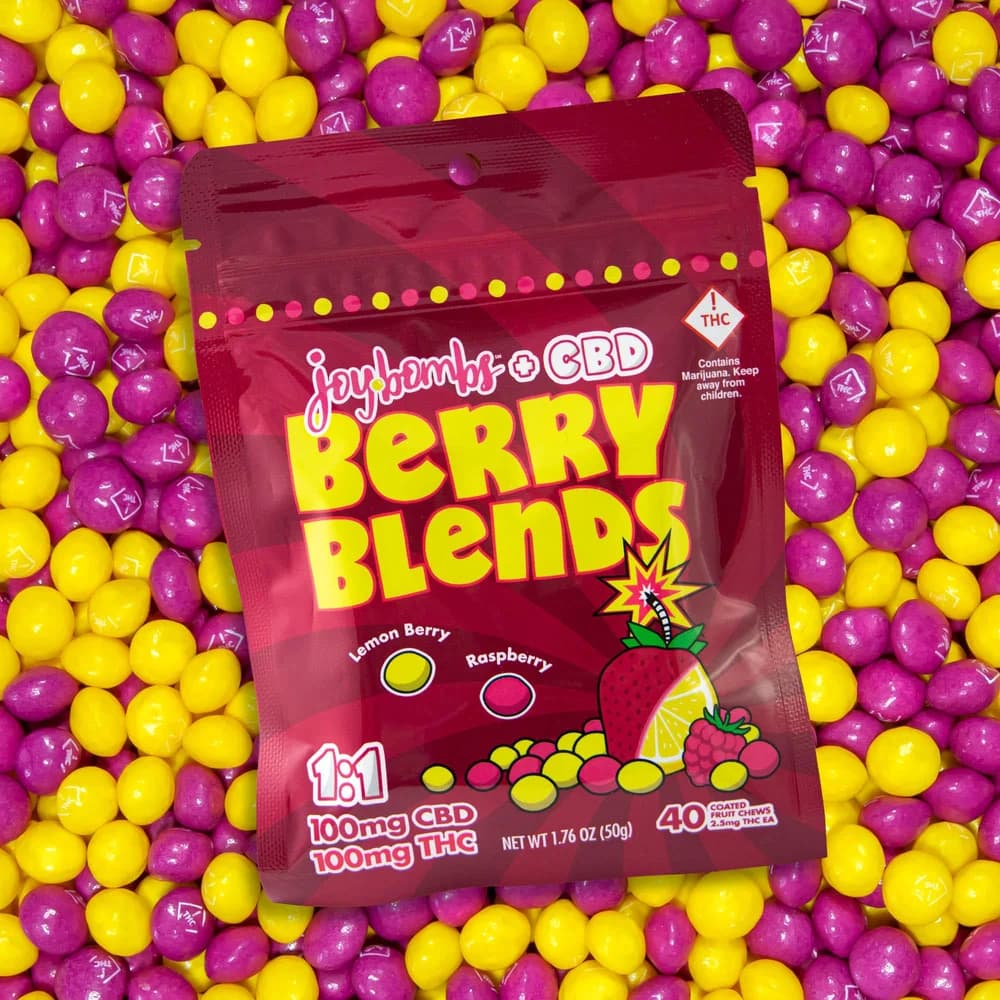 Joy Bombs + CBD 1:1 Berry Blends - 100mg THC (40pk / 2.5mg THC & 2.5mg CBD ea)